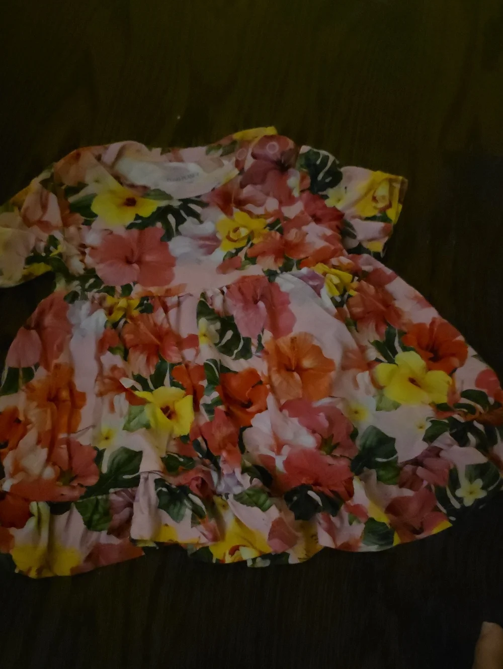 Posh Peanut Pink Floral Dress with Yellow and Green Accents